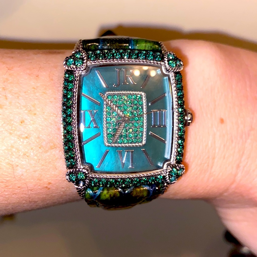 Judith Ripka Green Stainless Steel MOP Watch